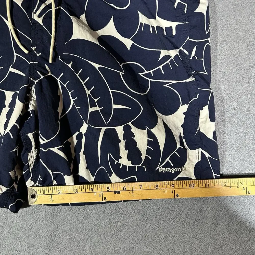 Vintage Patagonia Board Shorts Mens 32/6 Navy Blue Floral Tropical Swim Trunks